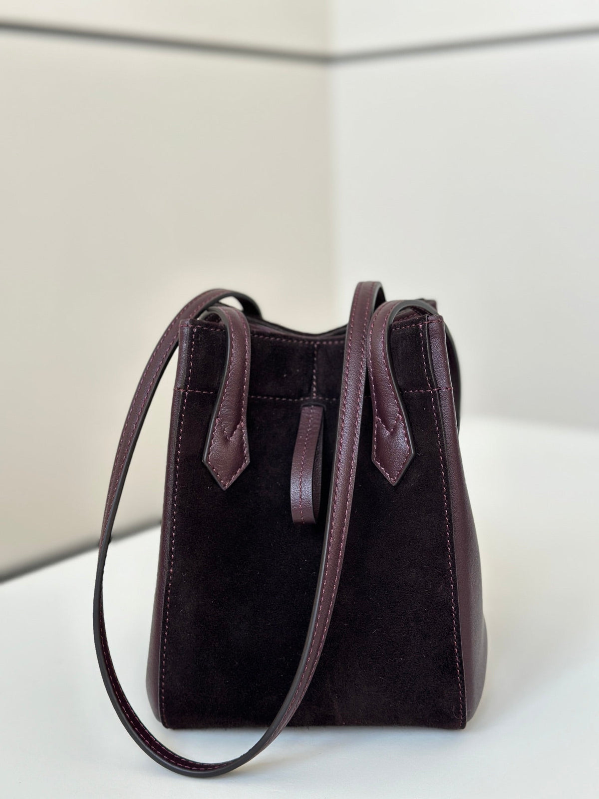 Fendi Origami Mini 19 in Wine Red Lambskin and Suede Bag