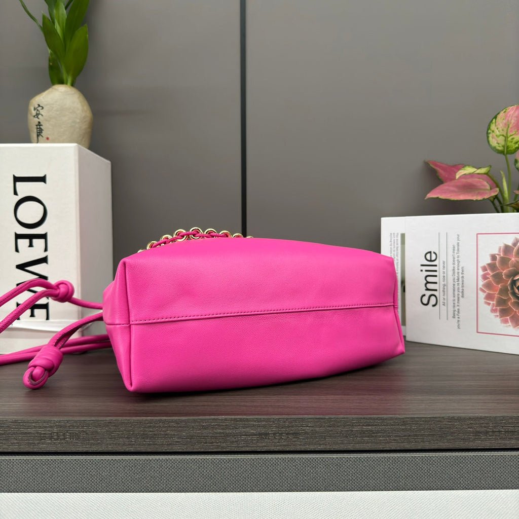 Loewe Medium 30 Flamenco Purse Bucket in Fusica Pink Lambskin