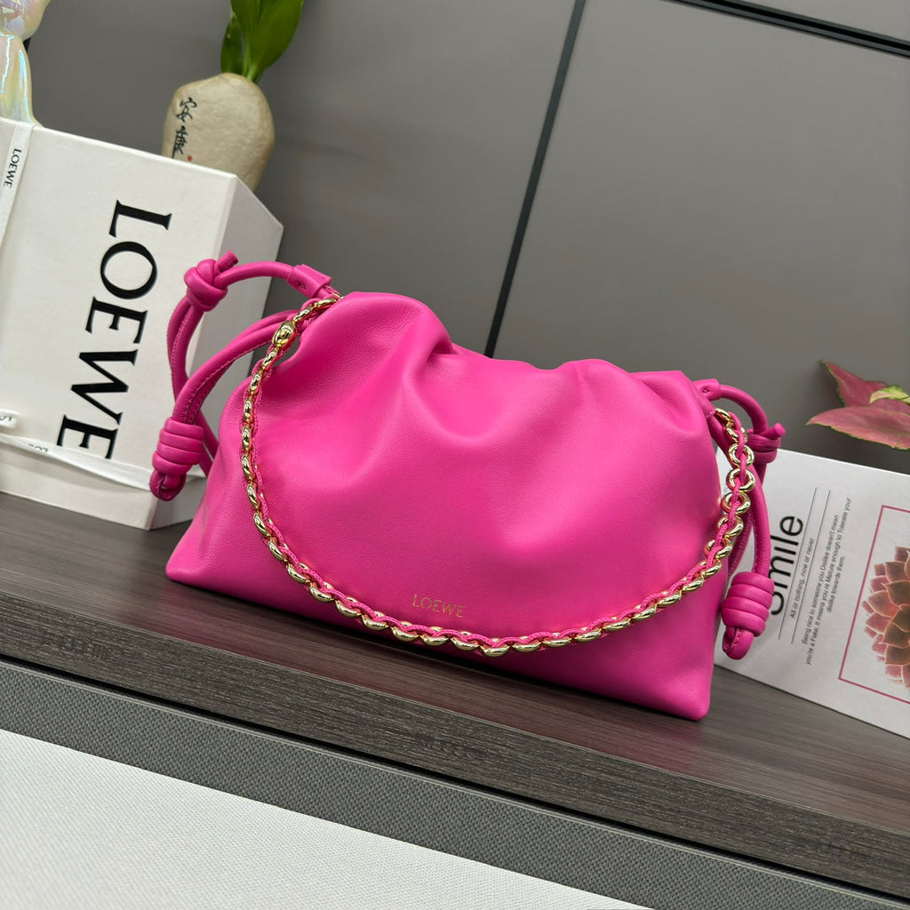 Loewe Medium 30 Flamenco Purse Bucket in Fusica Pink Lambskin