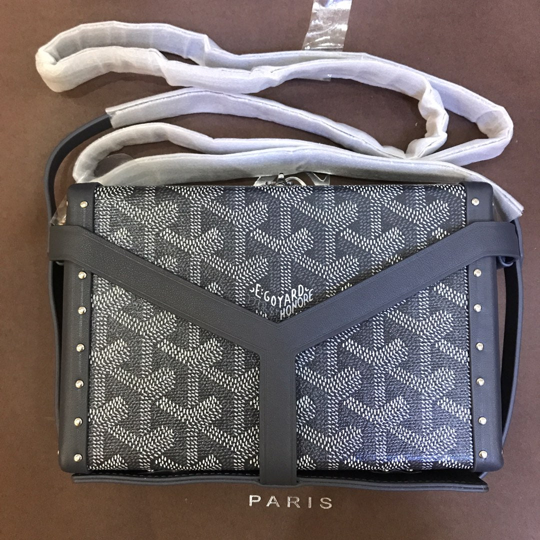 Minaudiere Trunk Bag 17cm Grey Canvas