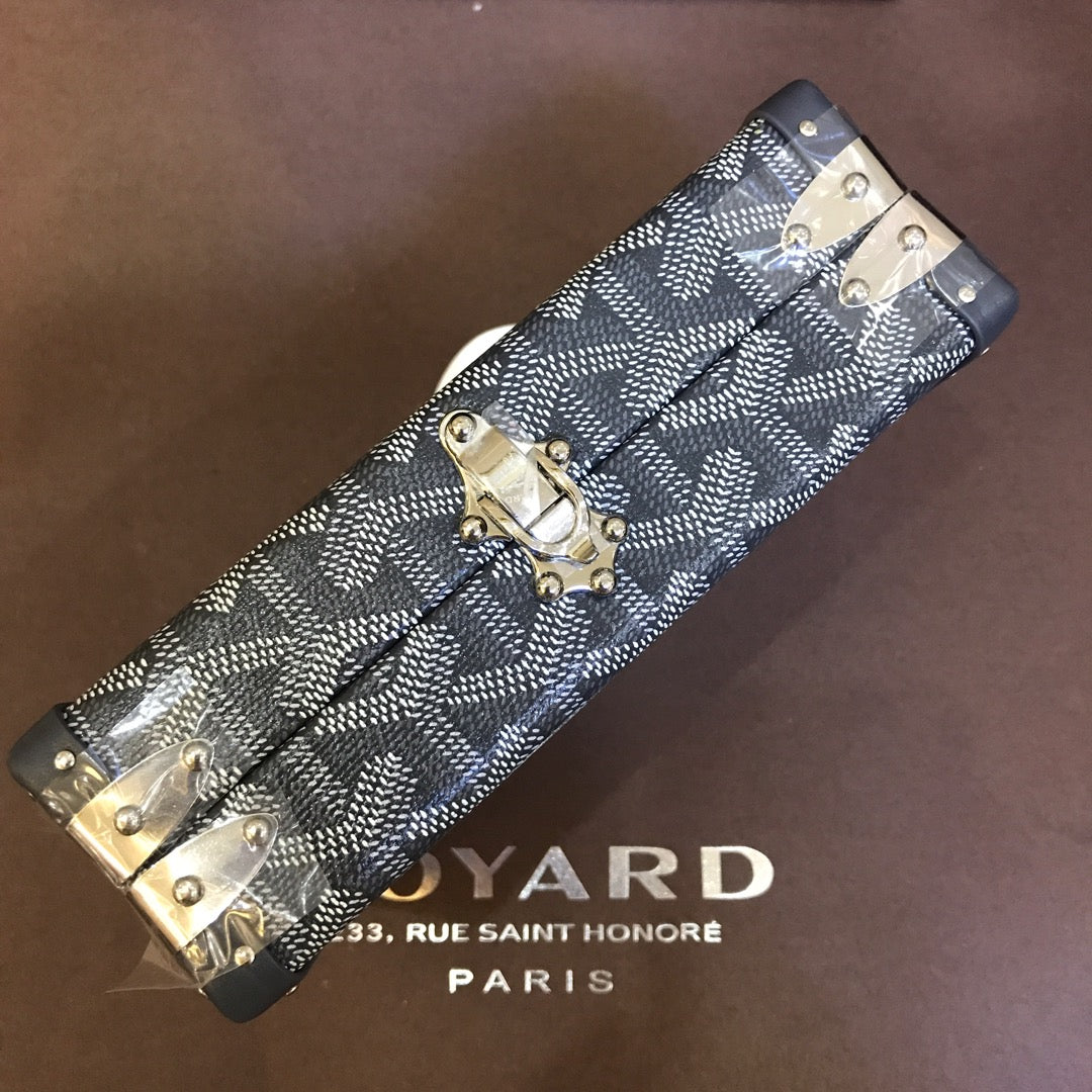 Minaudiere Trunk Bag 17cm Grey Canvas