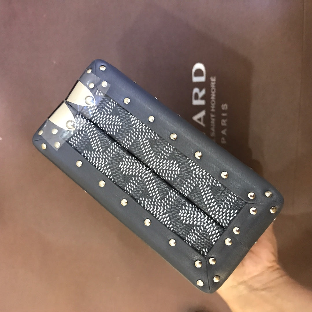 Minaudiere Trunk Bag 17cm Grey Canvas