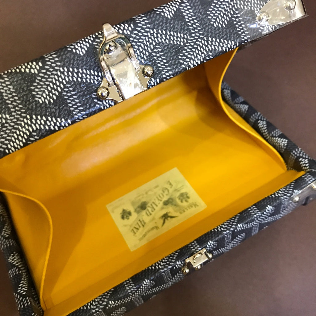 Minaudiere Trunk Bag 17cm Grey Canvas