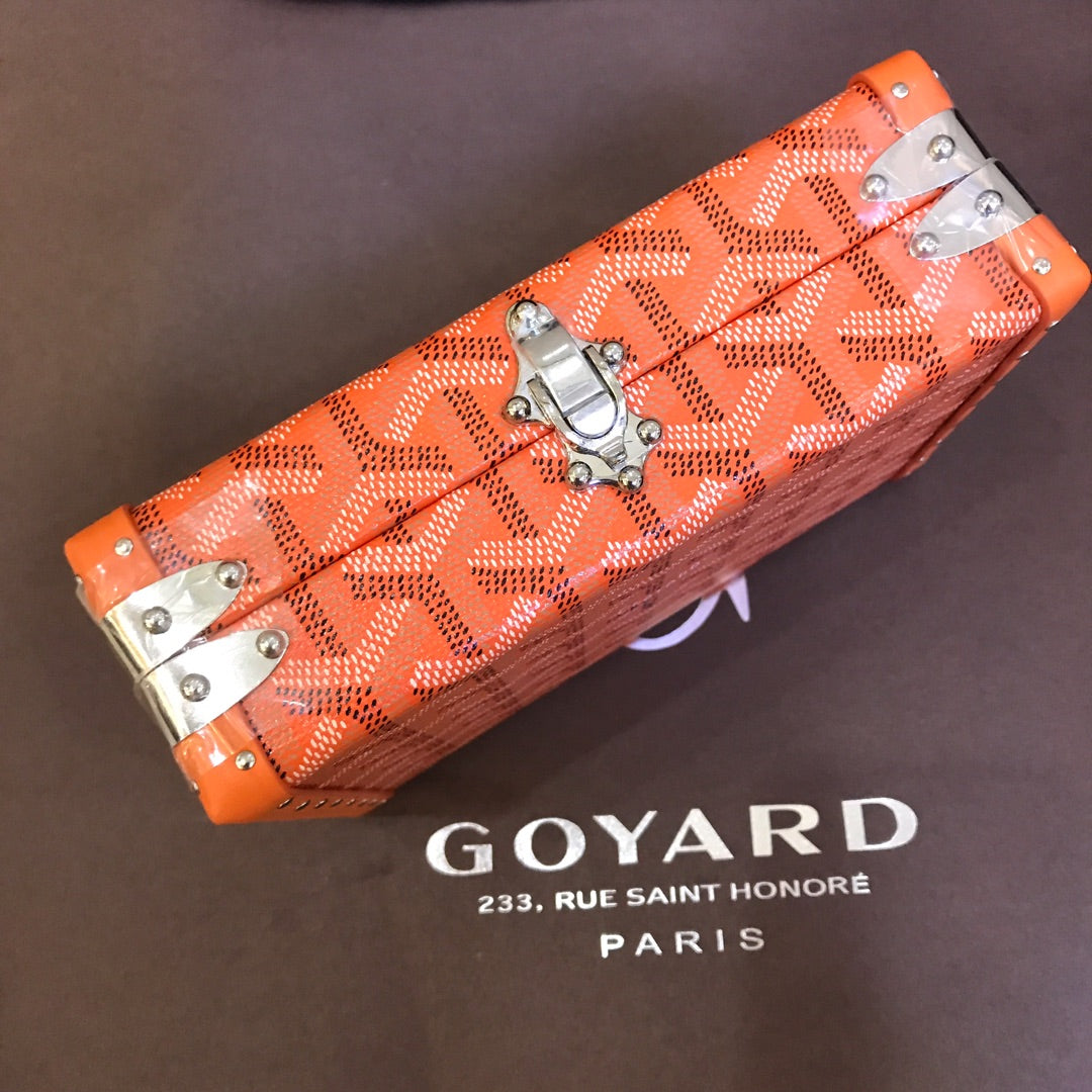 Minaudiere Trunk Bag 17cm Orange Canvas