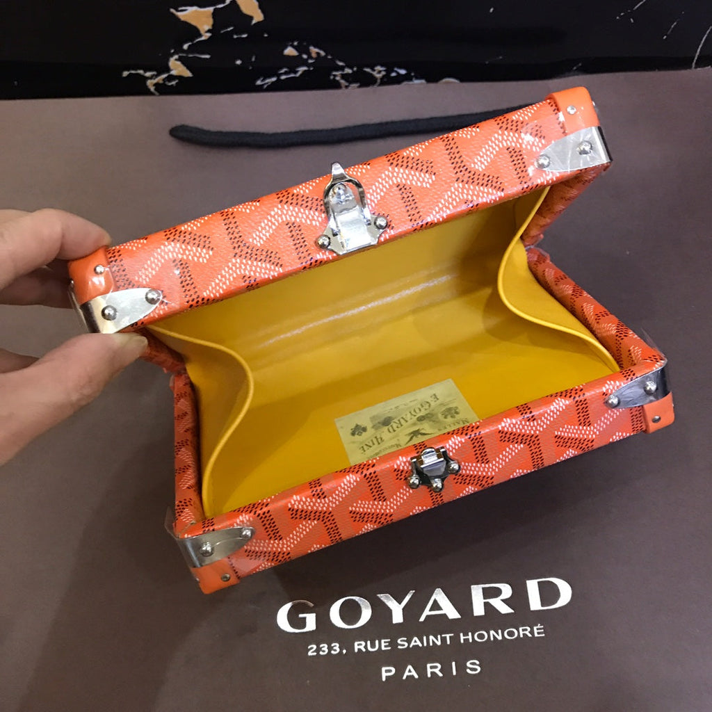Minaudiere Trunk Bag 17cm Orange Canvas