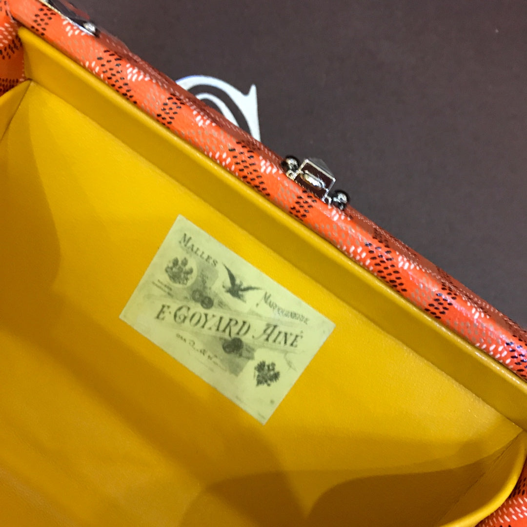Minaudiere Trunk Bag 17cm Orange Canvas