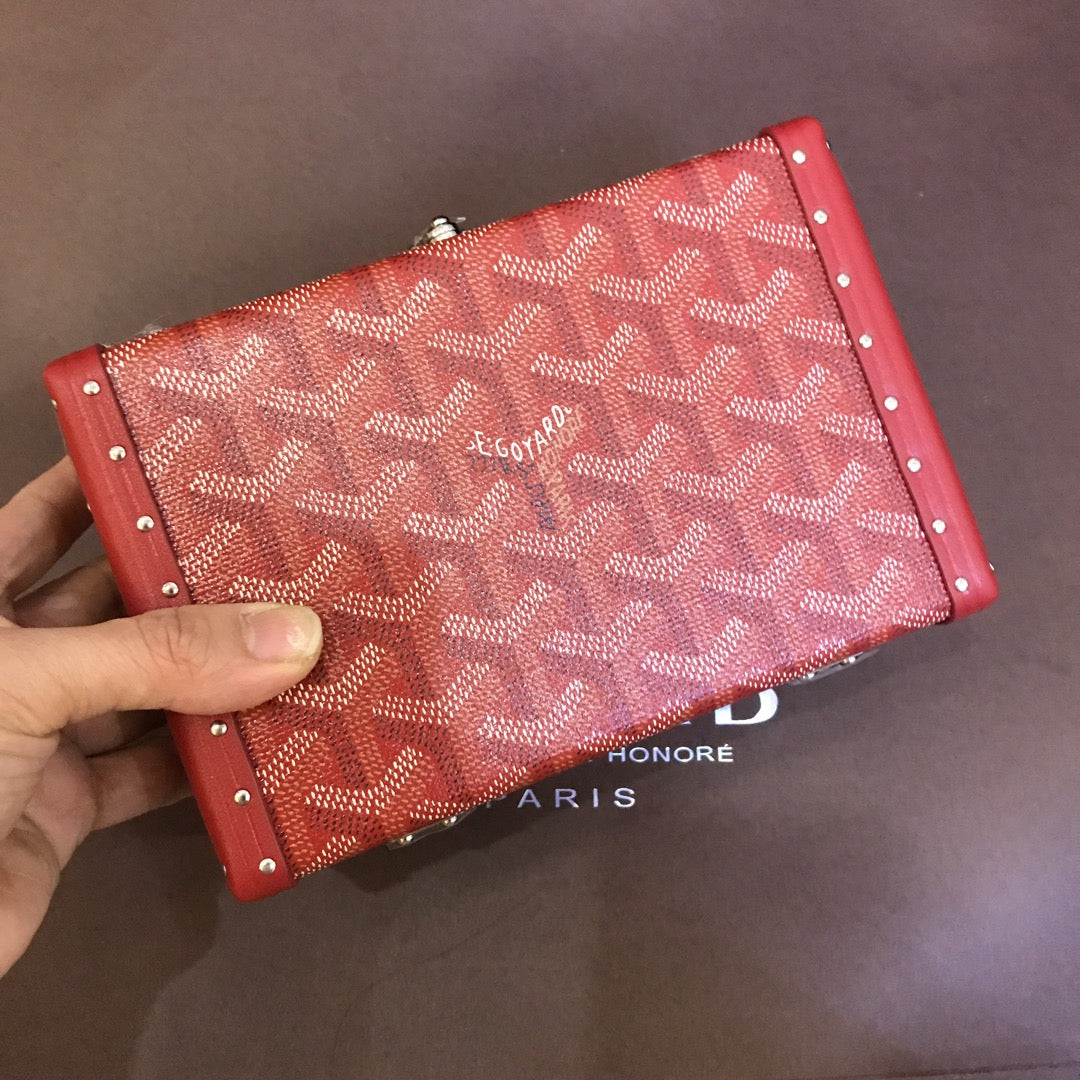 Minaudiere Trunk Bag 17cm Red Canvas