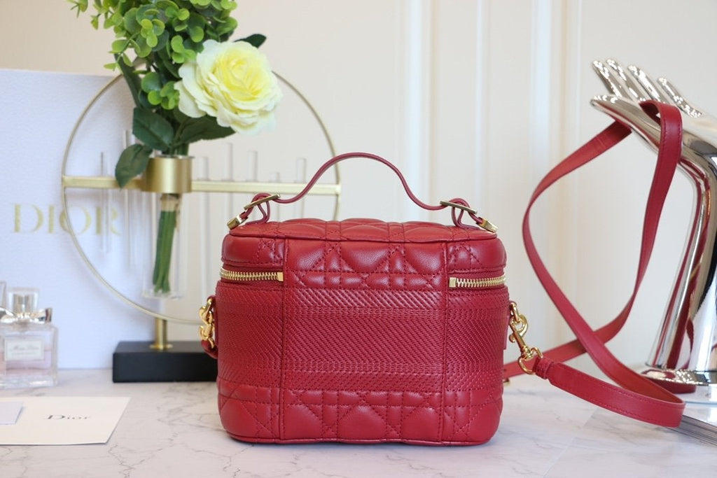 Dior Small Travel Vanity Red Lambskin Bag