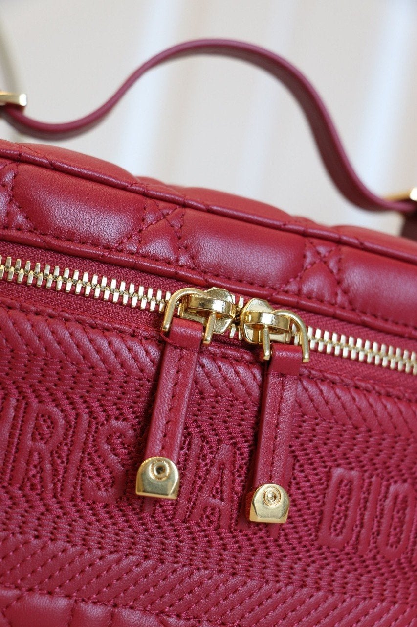 Dior Small Travel Vanity Red Lambskin Bag
