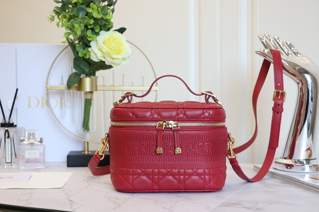 Dior Small Travel Vanity Red Lambskin Bag
